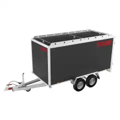 Totalvekt  2000 kg ● Nyttelast 1512 kg ● Kassem&aring;l L/B/H 325/150/150cm